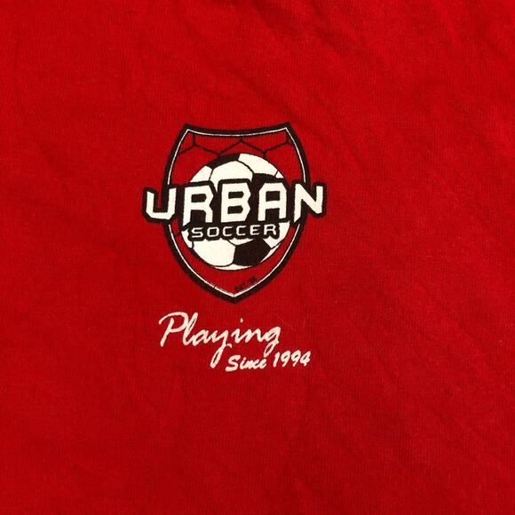 Men’s Red ‘Urban Soccer’ Graphic Number Tee - Picture 3 of 4
